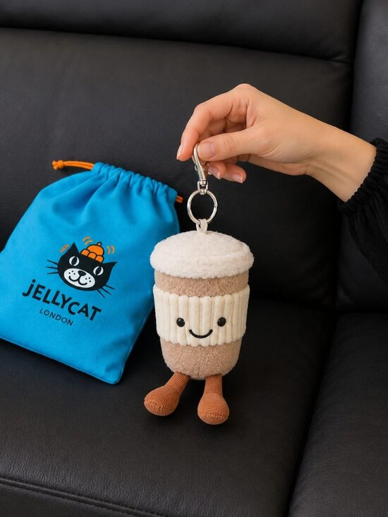 Jellycat Accessories - Jellycat Amuseables Coffee To Go Plush Bag Charm Keychain NWT with Bag Cute Gift